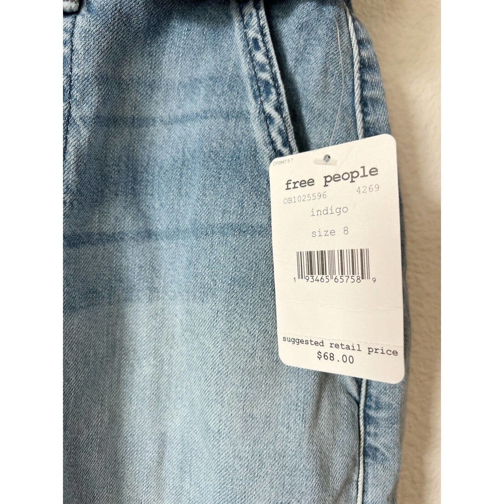 Free People Size 8 Splendor in the Grass Paperbag High Waist Denim Skirt Indigo - Picture 5 of 8